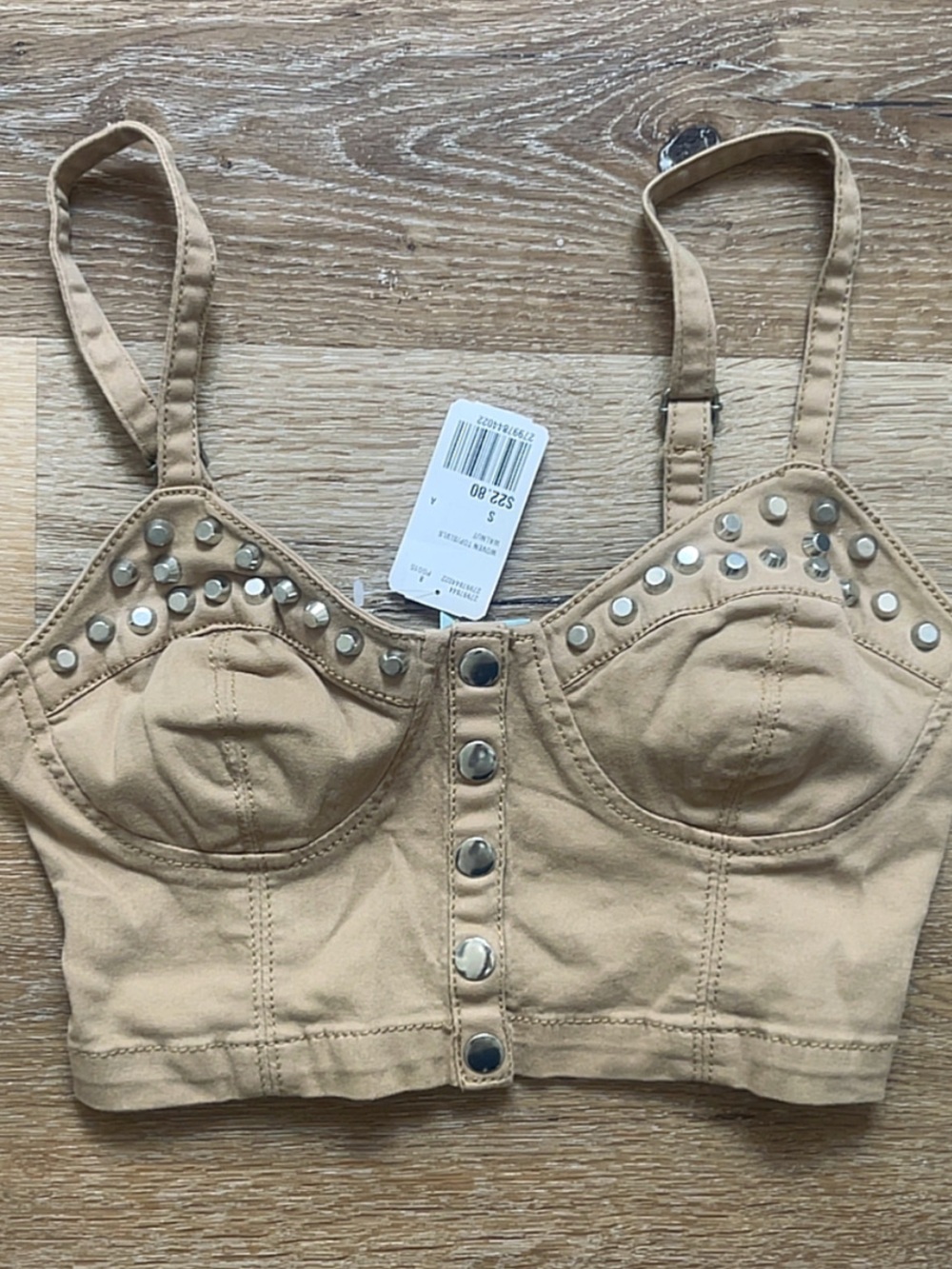 Studded Tan Crop Top